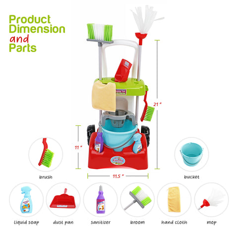 Kids Cleaning Set 11 Piece - Toy Cleaning Set