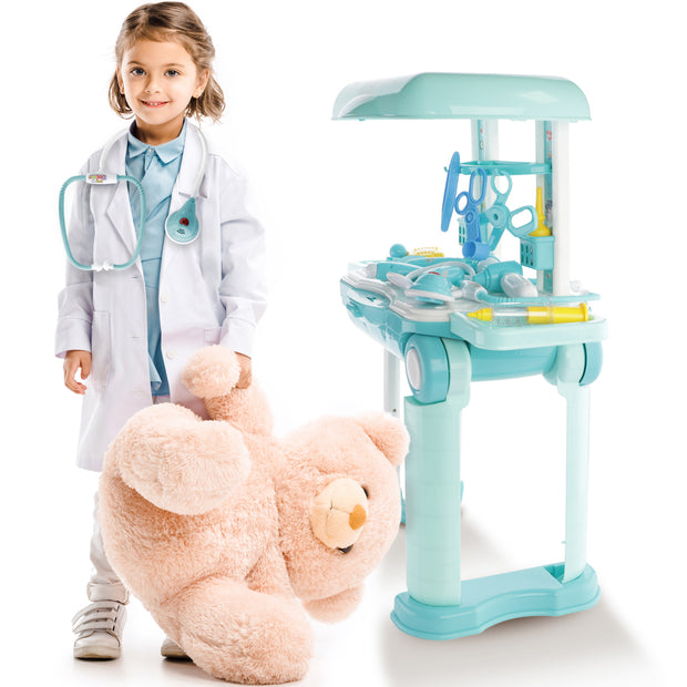 Play Brainy 23-Piece Kids Doctor Playset Converts to a Rolling Storage Suitcase