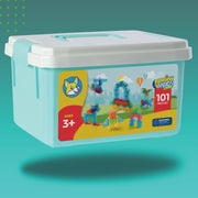 Play Brainy 101 Pieces Magnetic Cubes for Kids - 3D Building Blocks Set