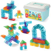 Play Brainy 101 Pieces Magnetic Cubes for Kids - 3D Building Blocks Set