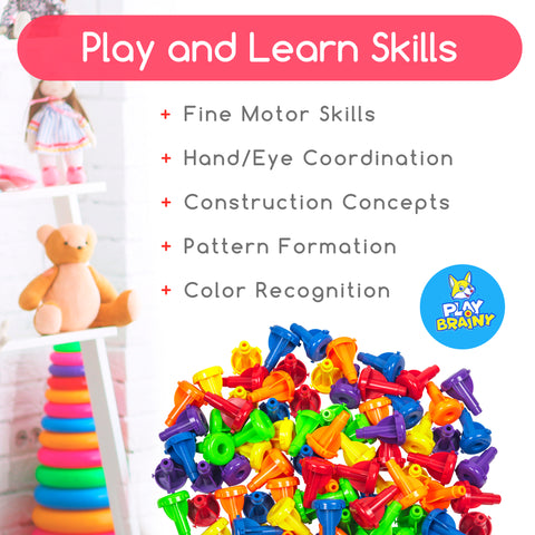Play Brainy 96-Piece Stacking Peg Game