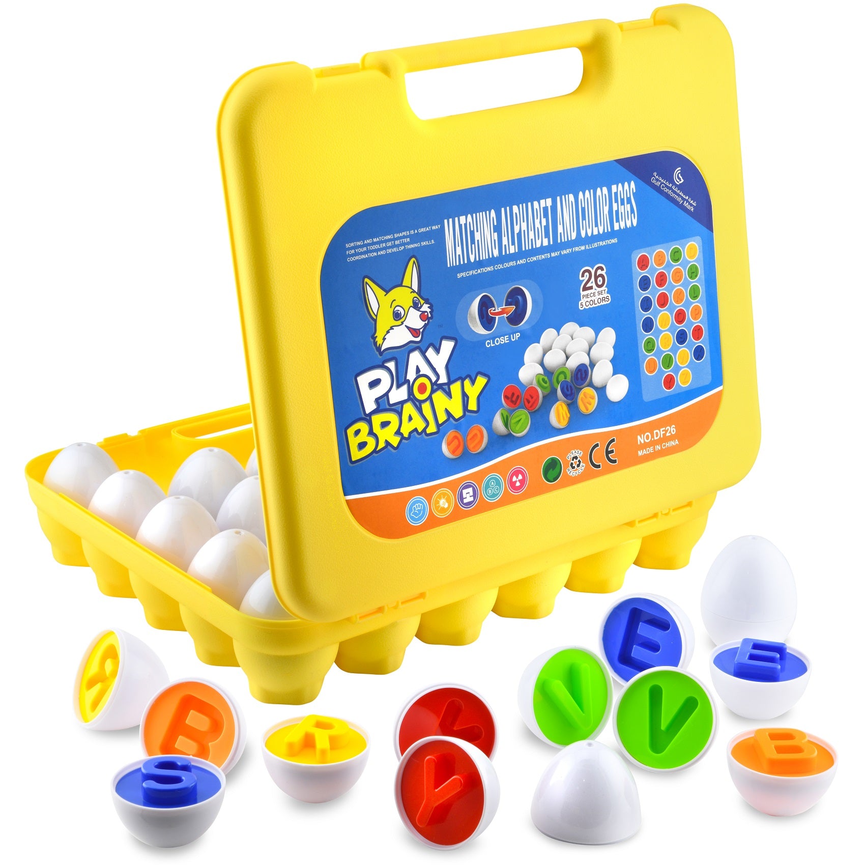 Play Brainy™ Alphabet Matching Eggs – 26 Pieces (Educational Montessor