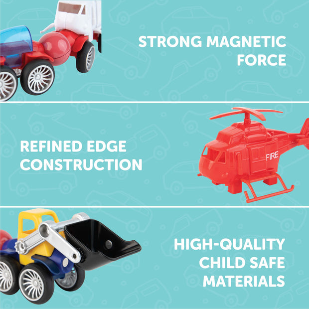 Magnetic Emergency Vehicle Toy Set - 59Pcs Rescue Team & Car Toys