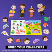 Play Brainy Educational Magnetic Toys with Magnet Board, Dry Erase Board, and 47 Interactive Wooden Characters