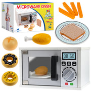 Play Brainy™ Pretend Toy Microwave Set – 11 Pieces (Fun Toy for Toddlers) Made of Wood