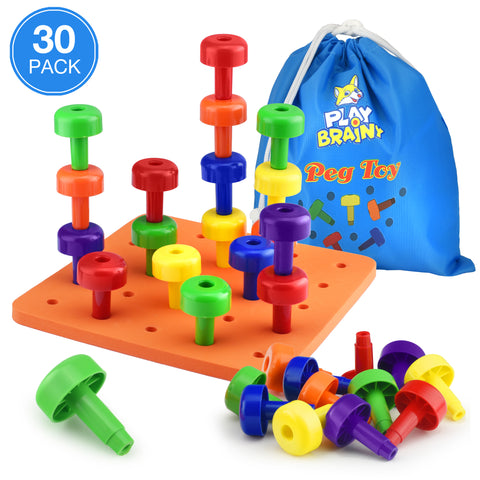 30PCS Peg Board Set Montessori Occupational Fine Motor Toy for