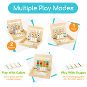 Play Brainy 2-Player Four-Color and Shape Puzzle Game Montessori