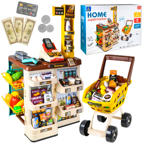 Kids Supermarket Play Set With Cash Register