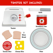 Play Brainy Pop Up Kid’s Toaster Toy with Kitchen Accessories